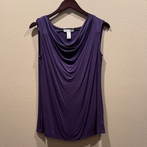 White House Black Market Purple Drape Tank Top